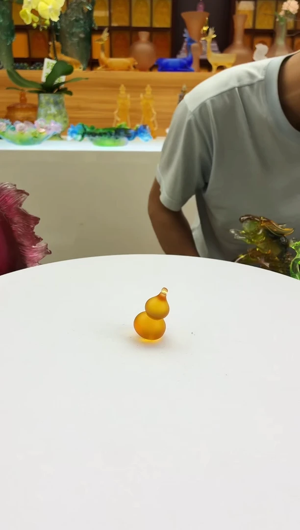 手工艺品琉璃用****3琥珀色葫芦吊坠