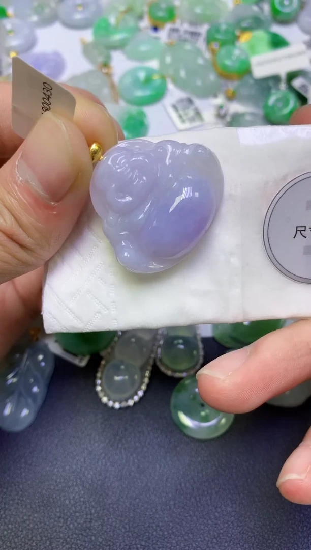 颈饰18K金镶嵌翡翠天然缅甸翡翠A货百元以上9元证书费自理