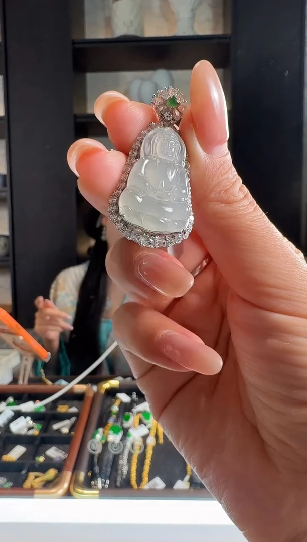 颈饰银S925镶嵌翡翠29