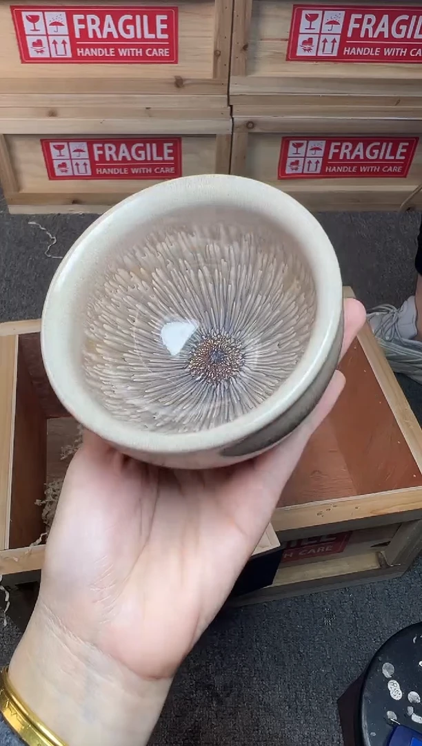 茶盏银丝水芽 建窑建盏主人杯