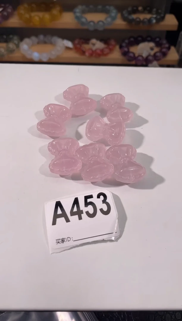 水晶手链未镶嵌A453粉水晶蝴蝶结多样性发一