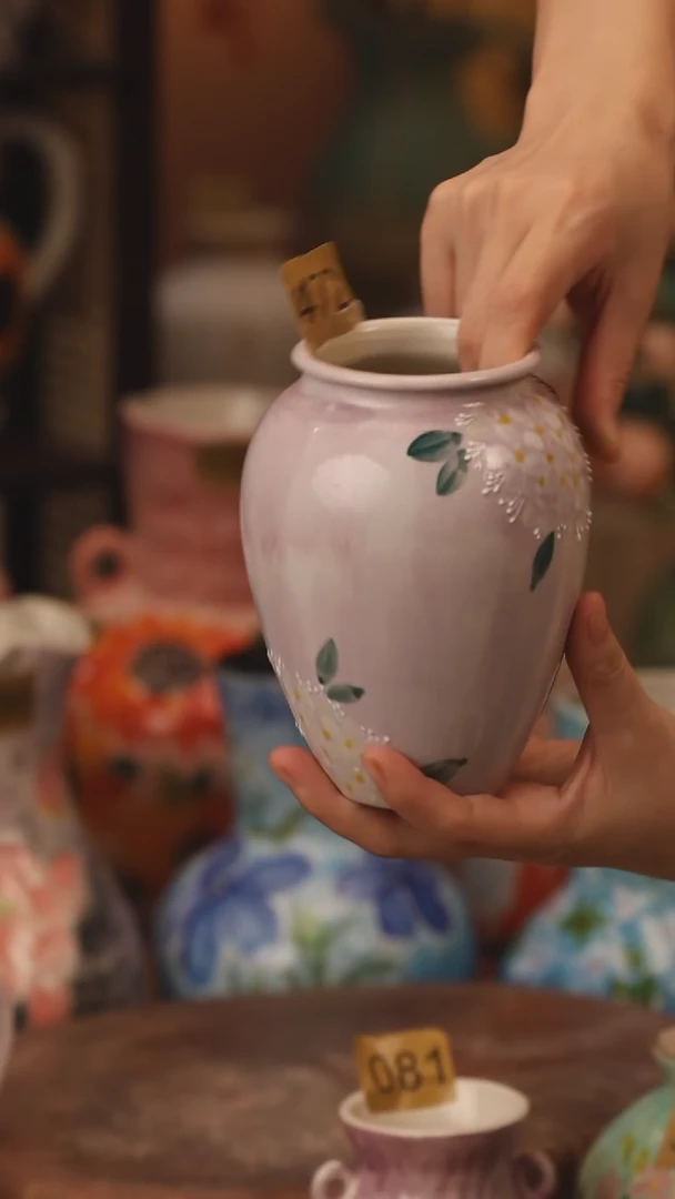 陶瓷472景德镇设计师手作花器摆件侘寂风