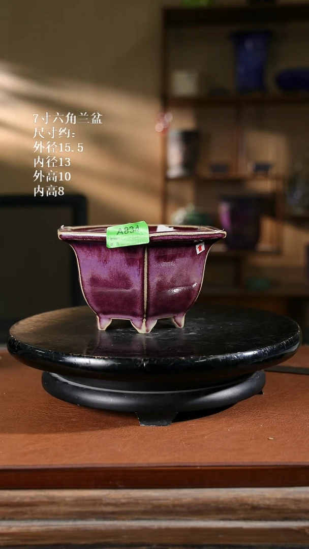 7寸六角兰盆  834
