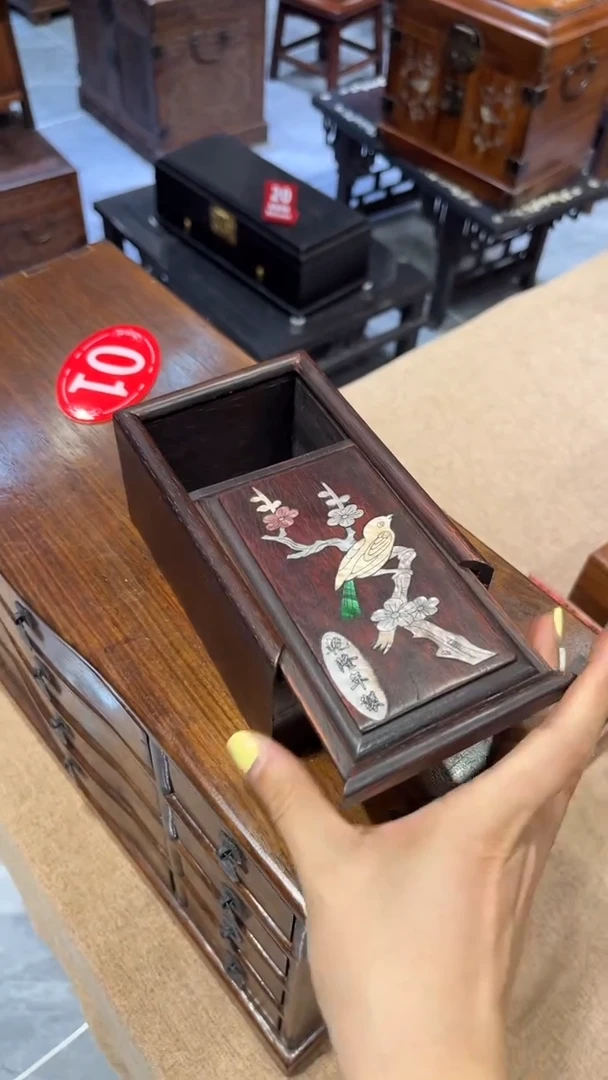 木喜鹊登梅长抽拉盒