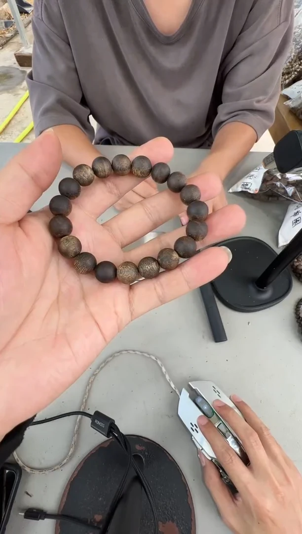 沉香沉香枕红骨沉水1.0圆珠单圈多样性发一