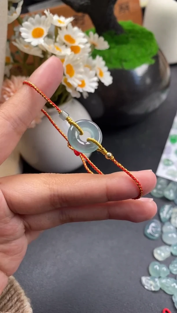 散珠翡翠甜甜圈手绳