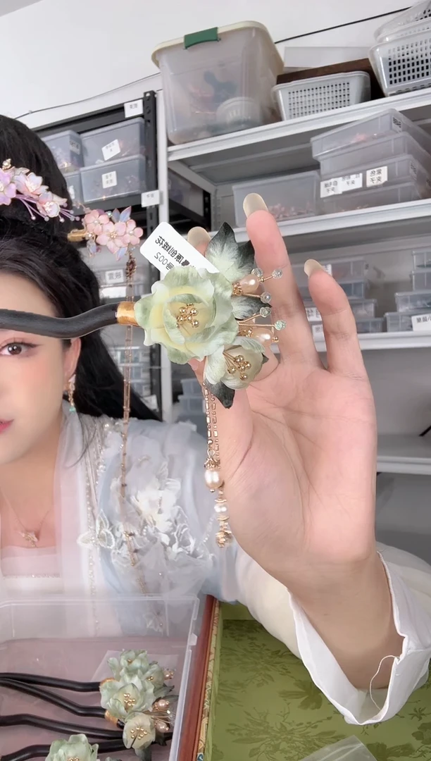 铜合金无884 非遗绒花木簪