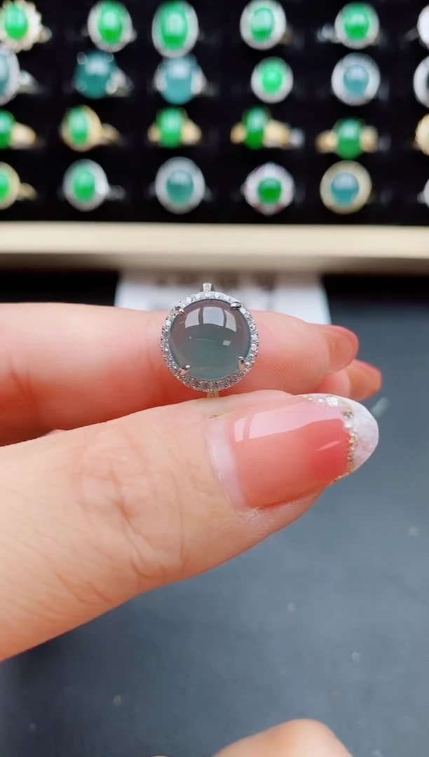 【闪购商品】翡翠戒指银S925镶嵌5475454