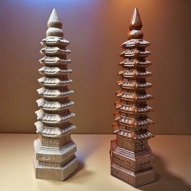 泰山老桃木文昌塔摆件