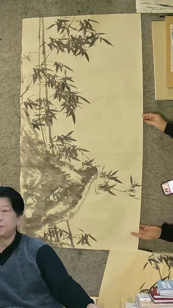 国画四尺整张  墨竹  69*138cm