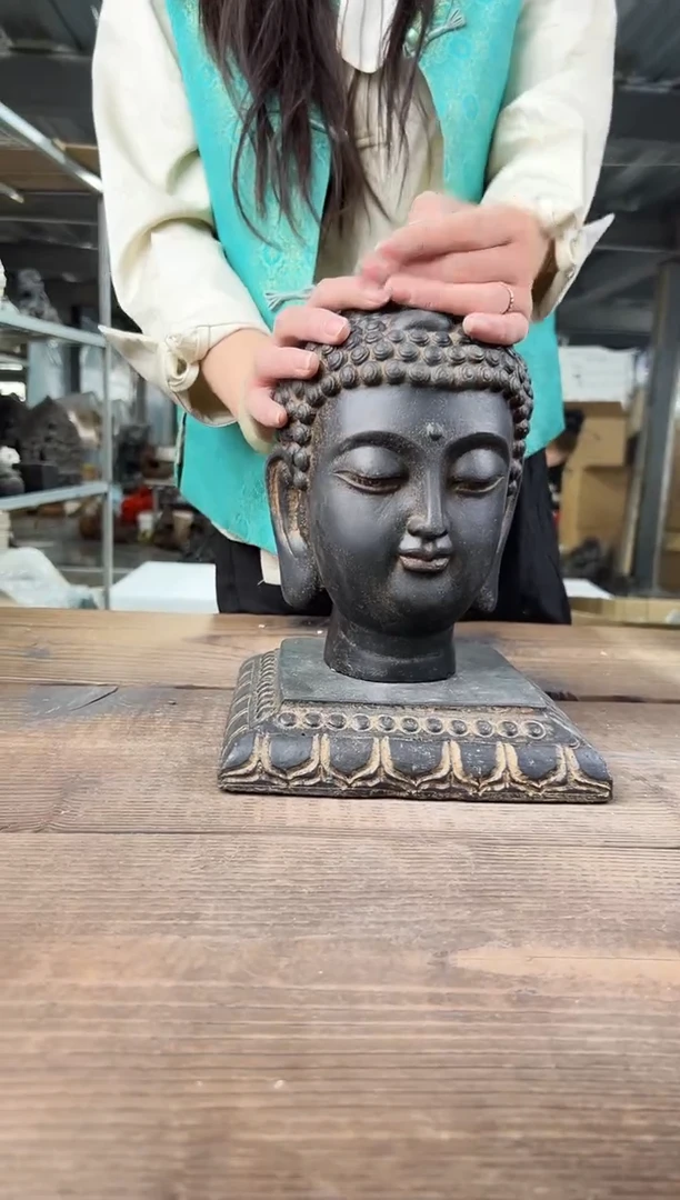 陶土【闪购商品】- 小佛头+莲花底座