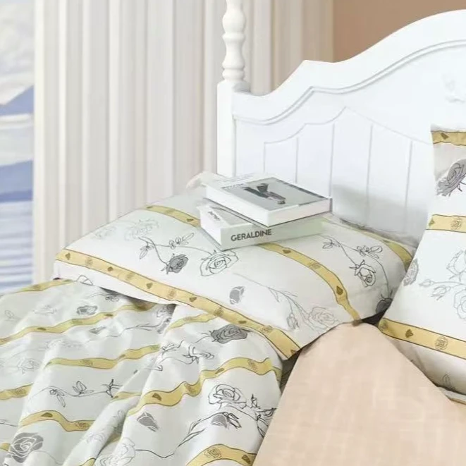 charming/千榕40仿活性全棉加厚斜纹印花枕套一对装