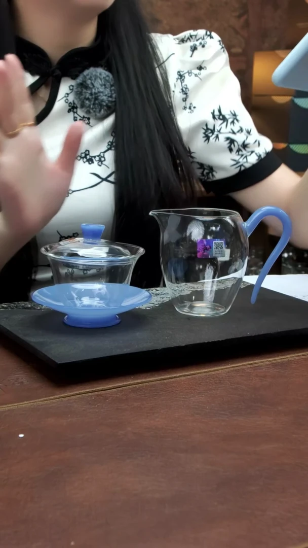 源荷盖碗+怡然茶海 雾蓝玉