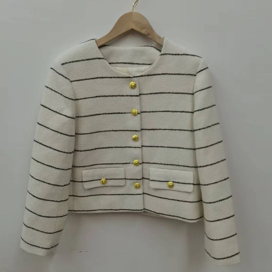 休闲时尚百搭秋冬女士外套气质长袖圆领