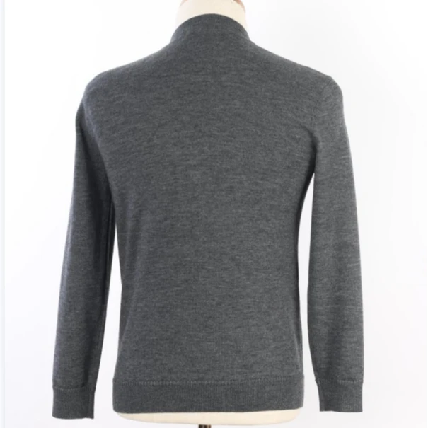 经典男士秋冬长袖休闲时尚小高领灰色针织羊毛衫