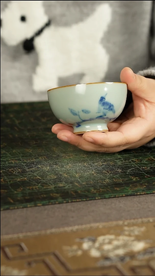 善窑厂柴窑青花主人杯