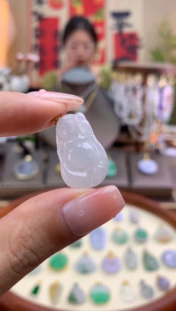 【闪购商品】翡翠颈饰18K金镶嵌宝宝佛