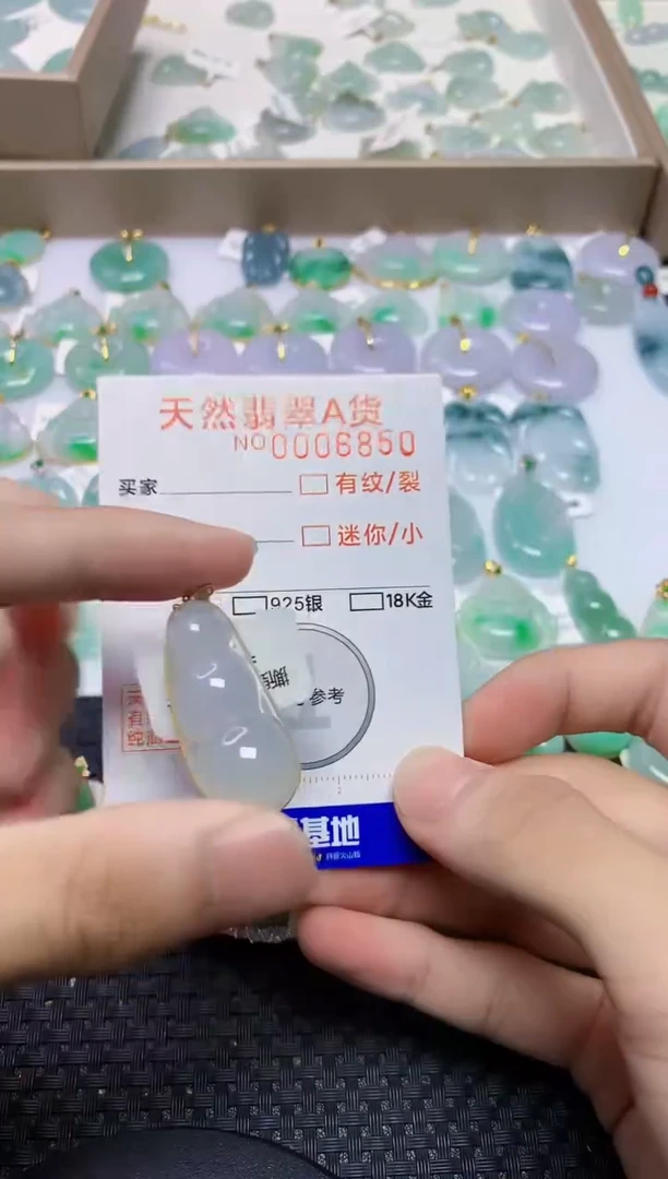 翡翠18K金镶嵌颈饰4564564564646
