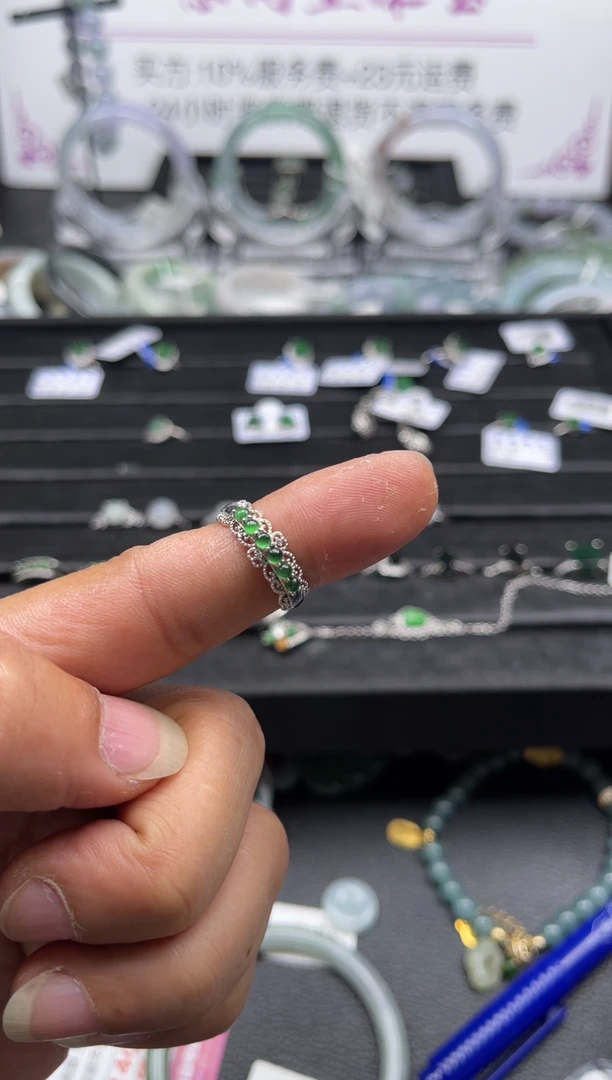【闪购商品】翡翠戒指银S925镶嵌戒指