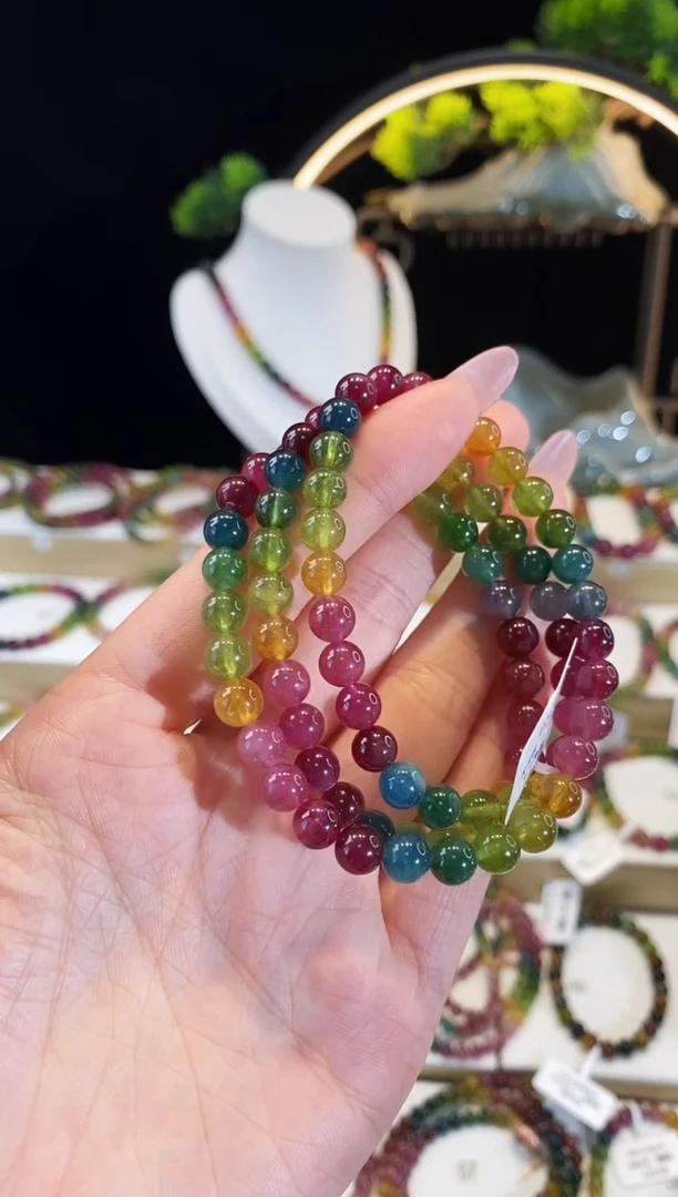 【闪购商品】碧玺手链未镶嵌 G2439三圈颜色微差