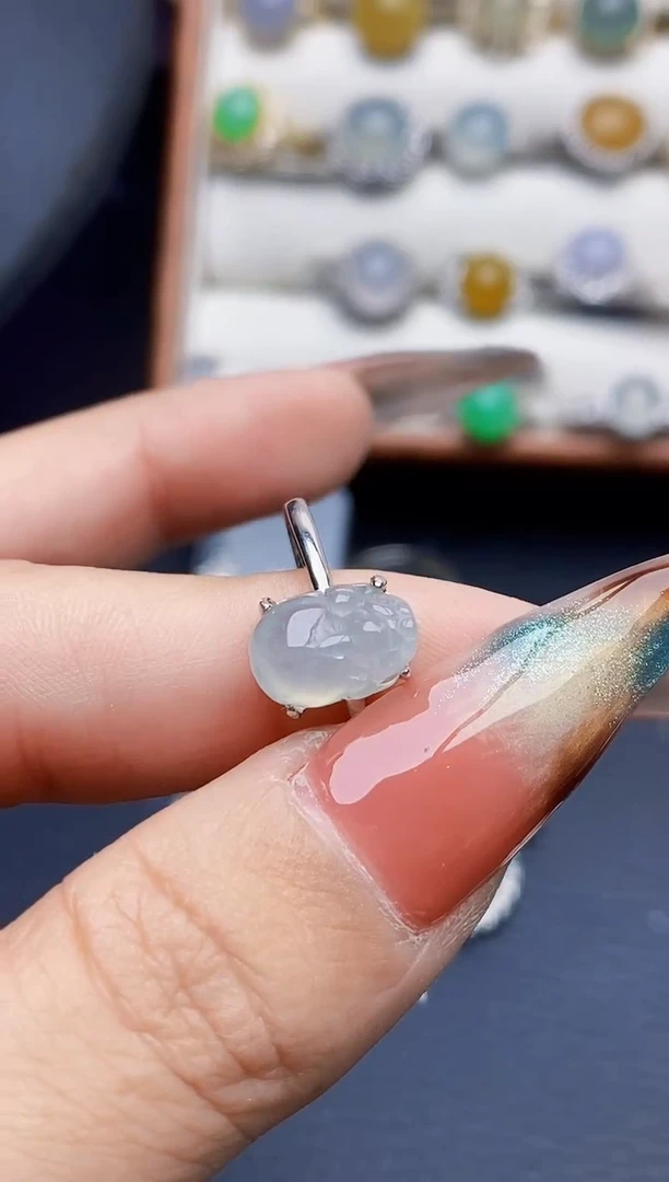 银S925镶嵌戒指翡翠0503