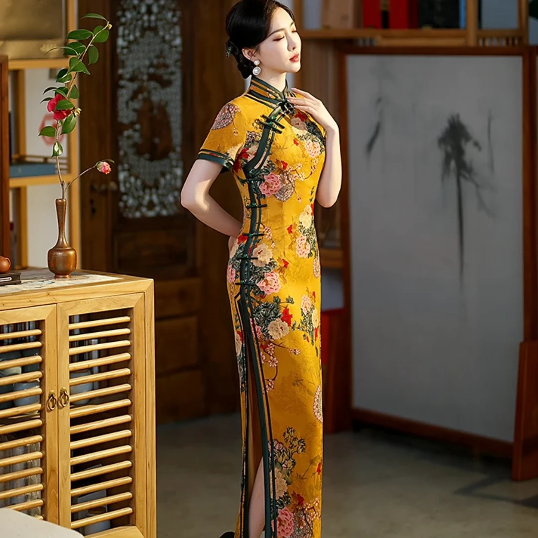 221白幼秀新款复古时尚优雅中式立领港风款旗袍中国风旗袍2143