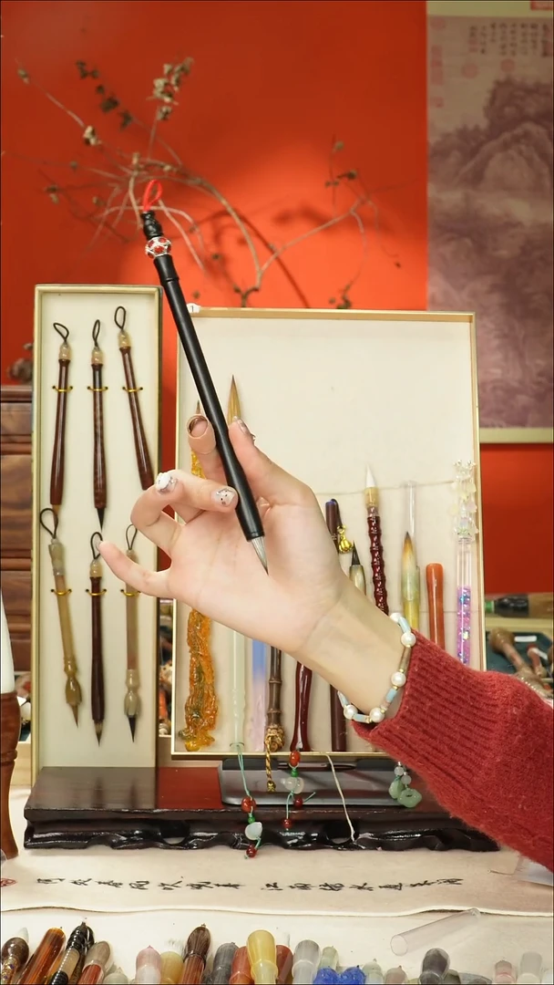 159号闪孤品高货毛笔链接 清水试笔 蘸墨不退