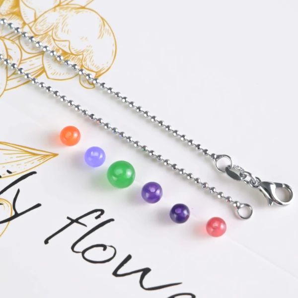 玛瑙单珠配银色链子（颜色随机发货）