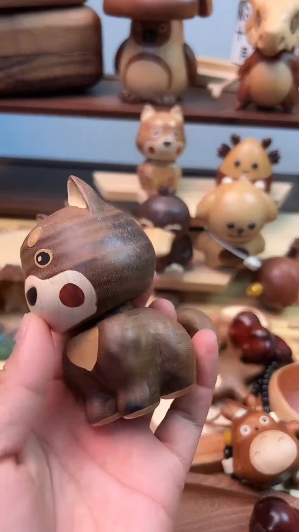 木质乌檀木摇头狗