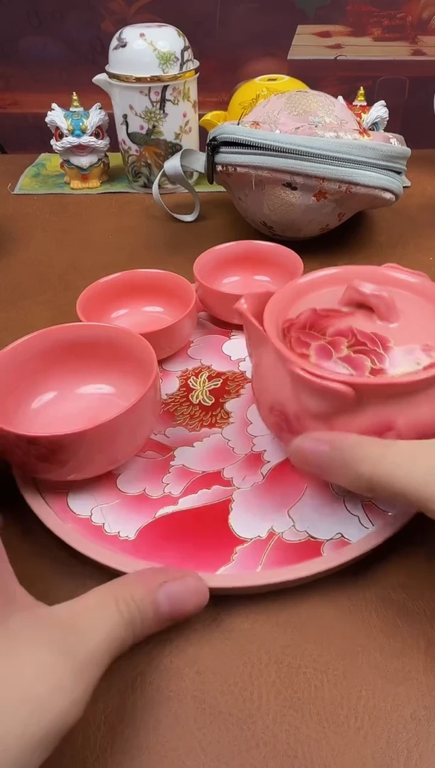 陶瓷茶具摆件旅行套组