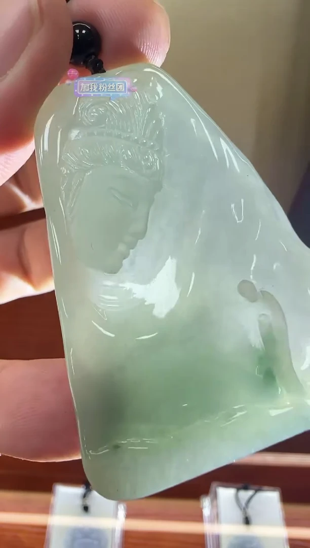未镶嵌挂件翡翠A货翡翠孤品国雕谢林工
