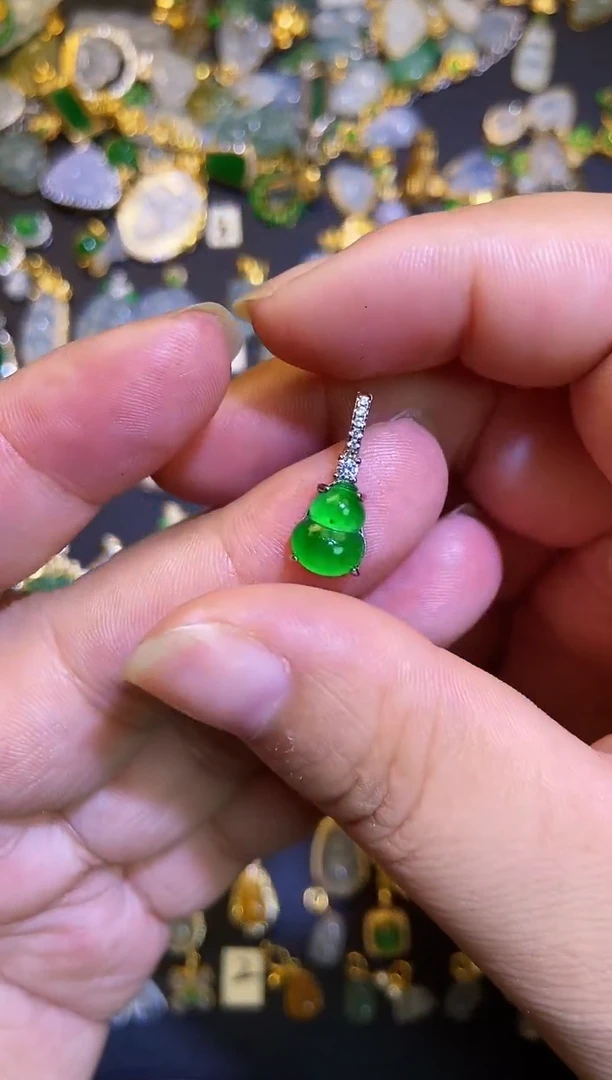 翡翠银S925镶嵌吊坠(不含链)1