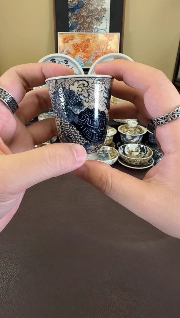 二号釉龙龟纹闻香杯