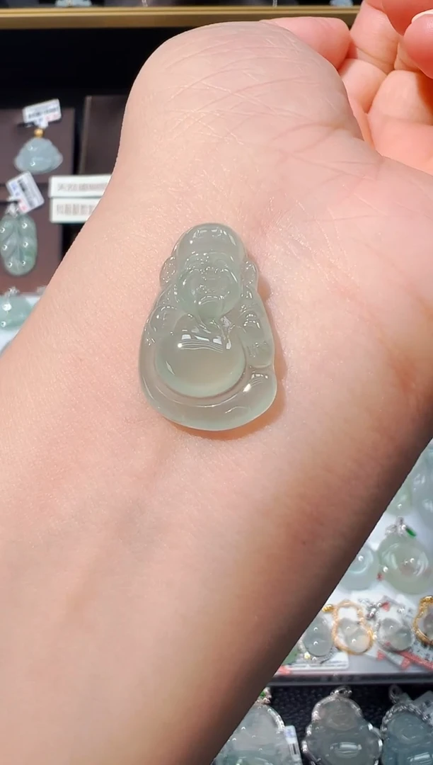 翡翠未镶嵌吊坠(不含链)财神爷吊坠