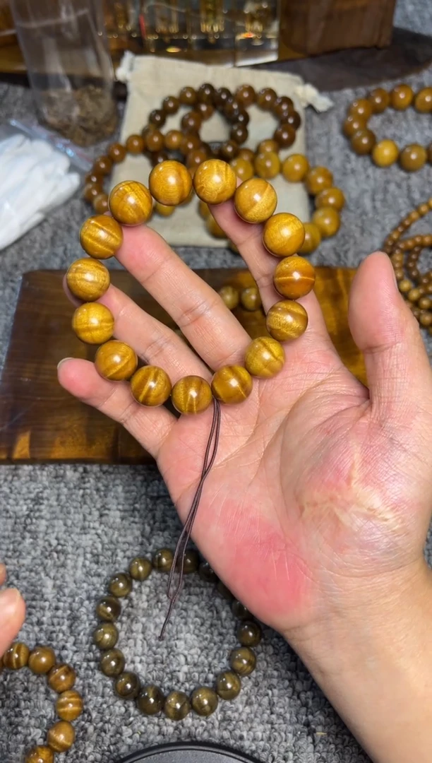 手串/手链楠木（金丝楠）旋***墩1.5水波纹88