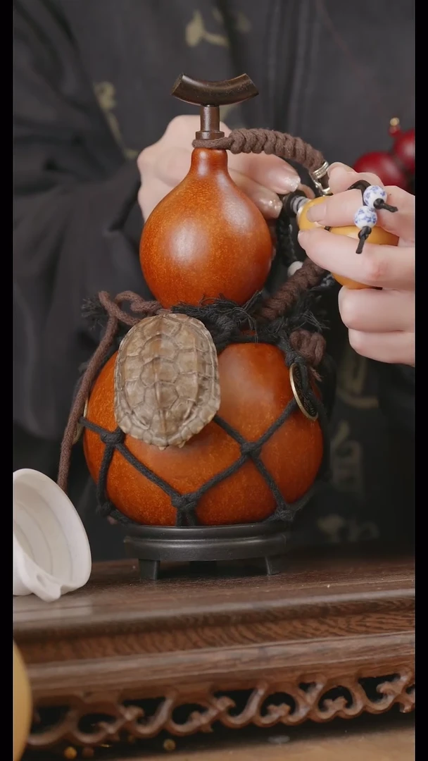 【闪购商品】106号精品天然大漆工艺防渗内胆酒葫芦~