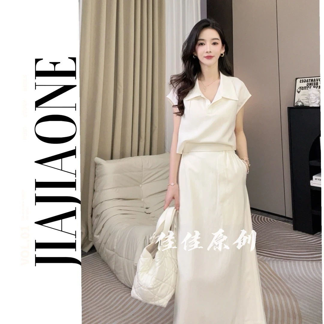 【佳美儿服饰】时尚套装衬衫时尚系带衬衣百搭气质纯色简约夏季