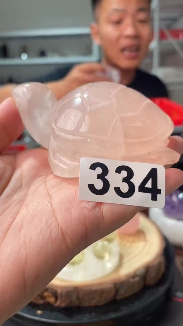 大型摆件（非配饰）未镶嵌水晶粉水晶海龟 微瑕不退换334