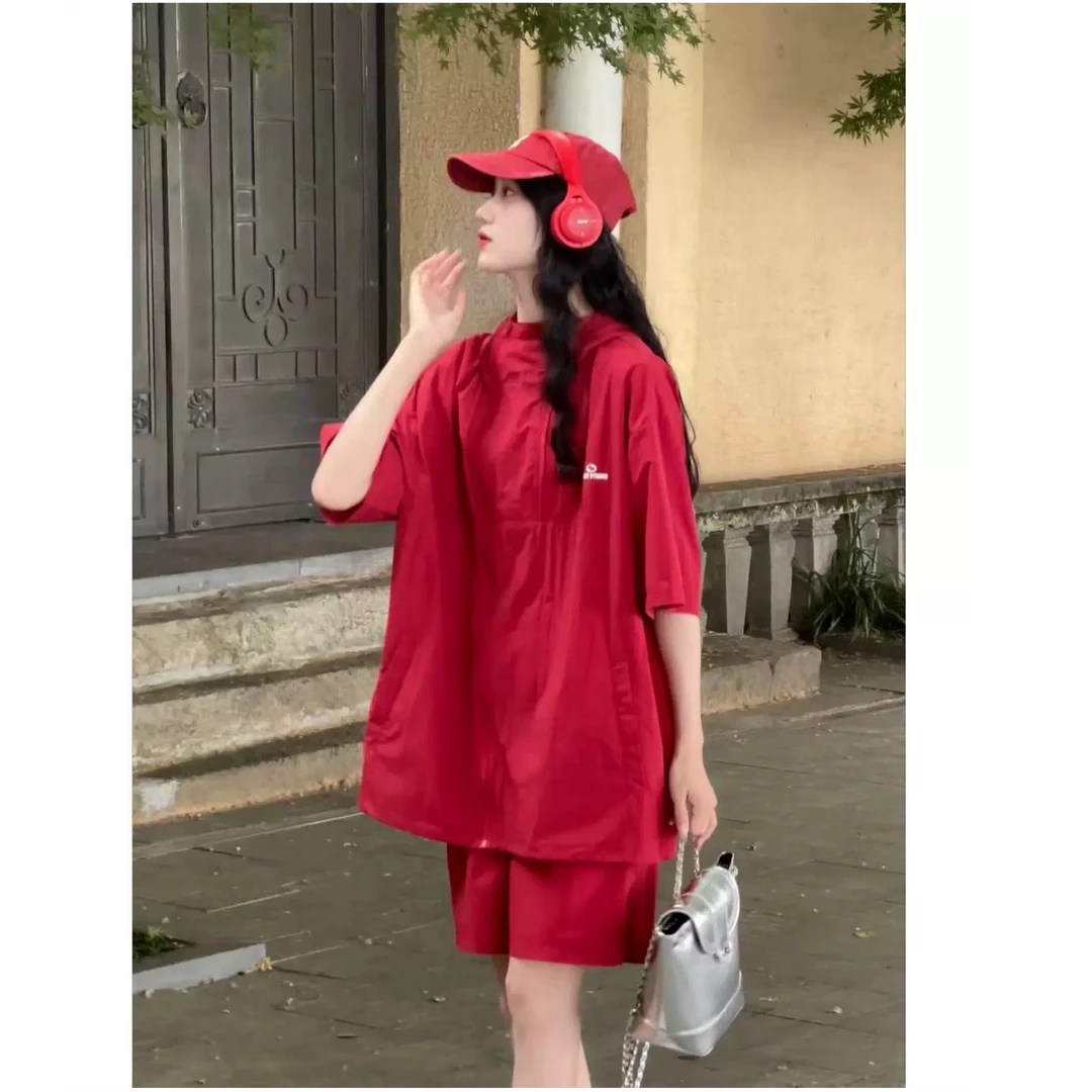 【24FS2484】盐系休闲运动三件套夏季轻薄透气情侣款防晒套装