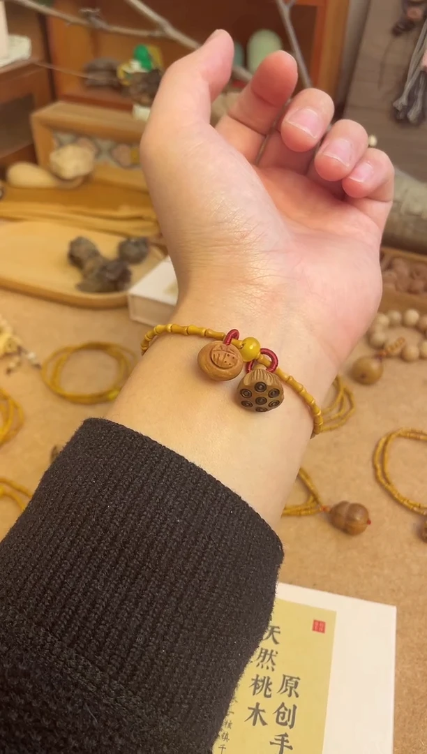 竹节手串一物一拍加黄水晶跑环单圈好运连连