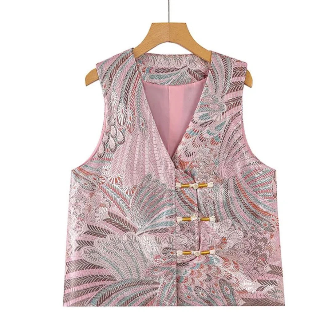 国风春季马甲盘口外套