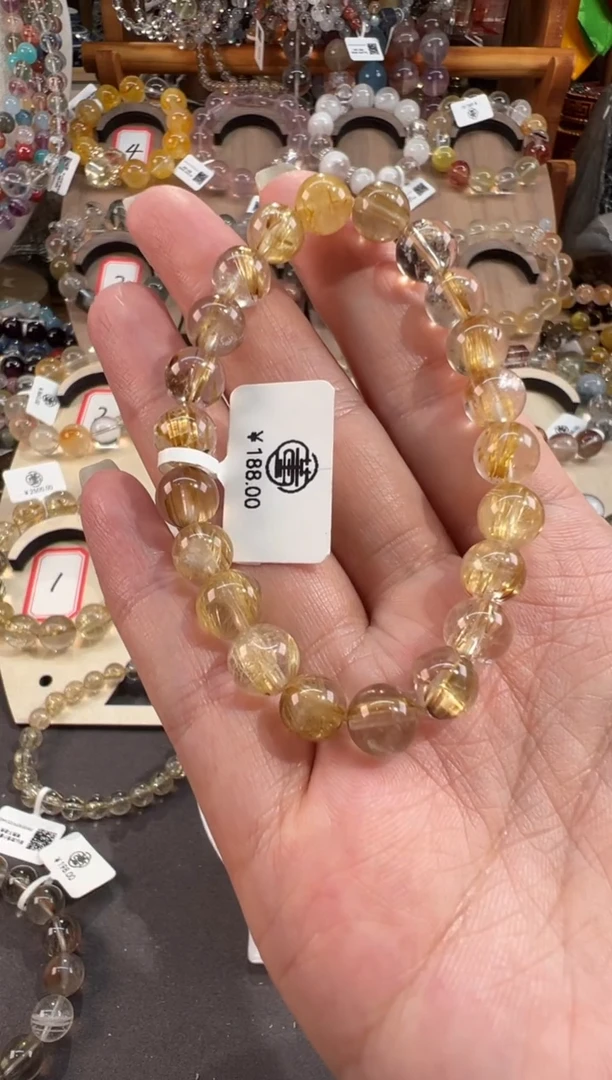 水晶手串合金梨**点定制款 天然水晶默认微瑕 梨涡远点