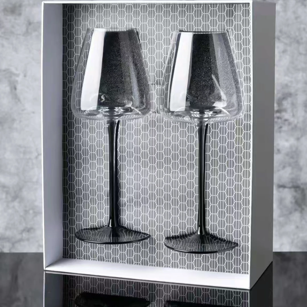 【两只装】ins风轻奢风烟灰渐变色红酒杯香槟杯