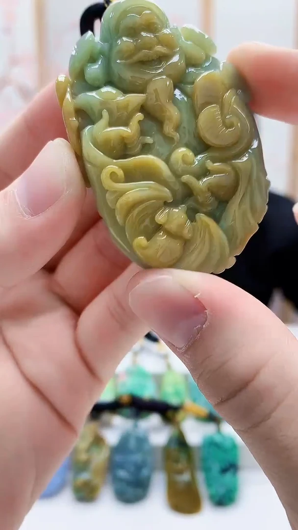 未镶嵌定制翡翠雨***…5060bb-毛货挂件