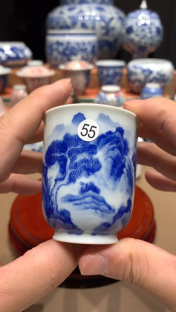 55青花山水闻香杯jst101