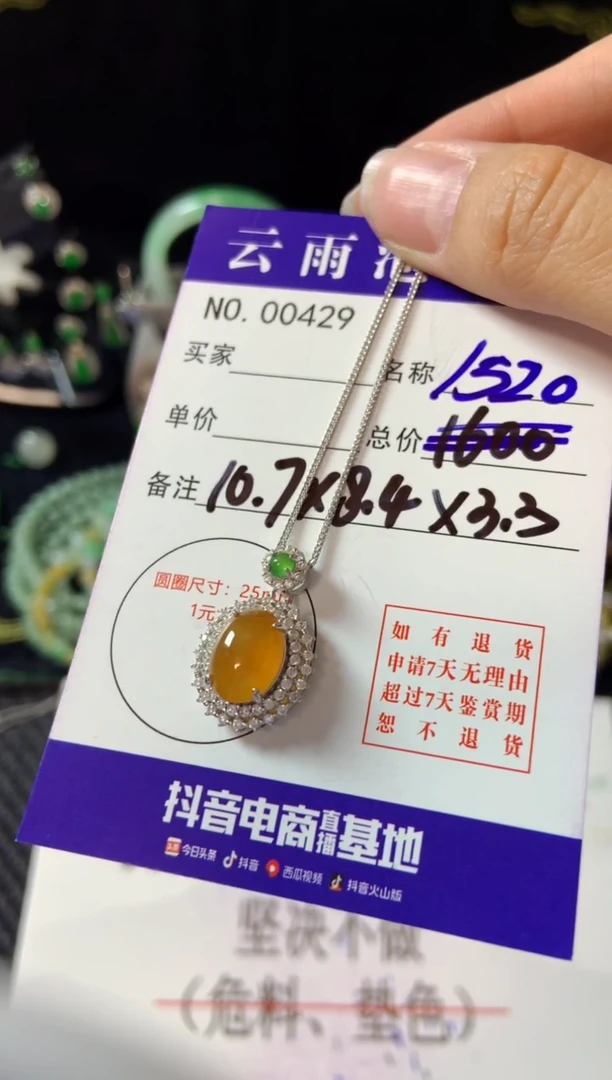 【闪购商品】翡翠颈饰银S925镶嵌翡翠