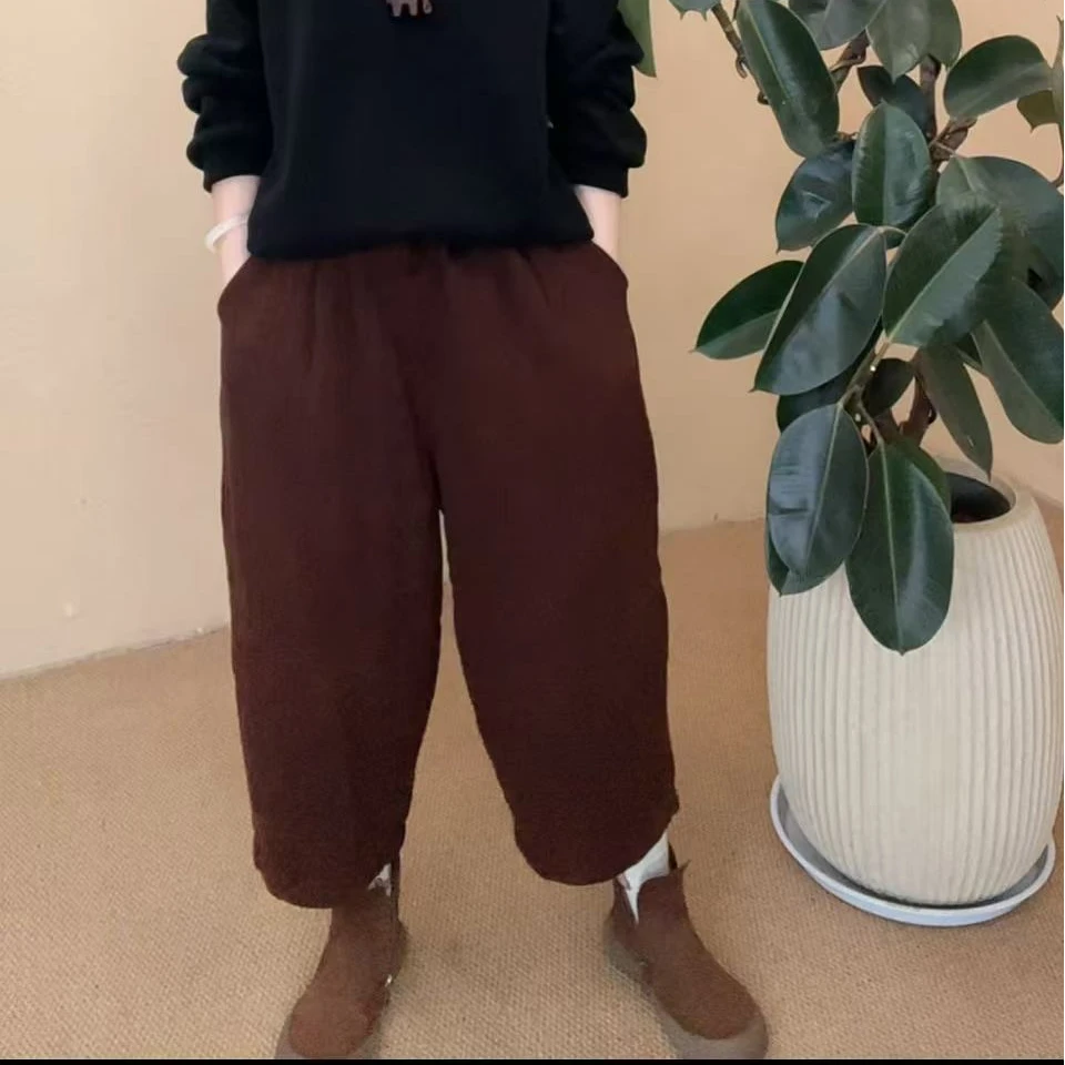 早春新款加棉加厚休闲裤子