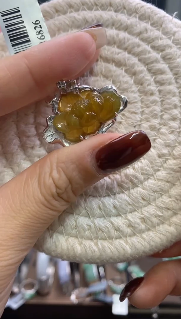 颈饰银S925镶嵌翡翠净货16826