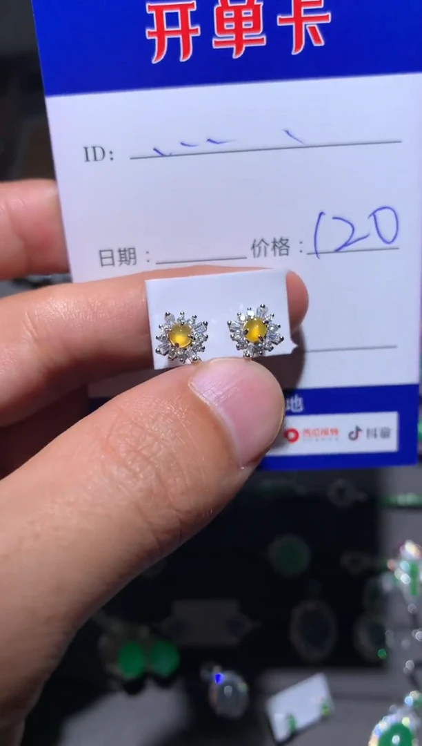 【闪购商品】翡翠耳饰银S925镶嵌定向 …………