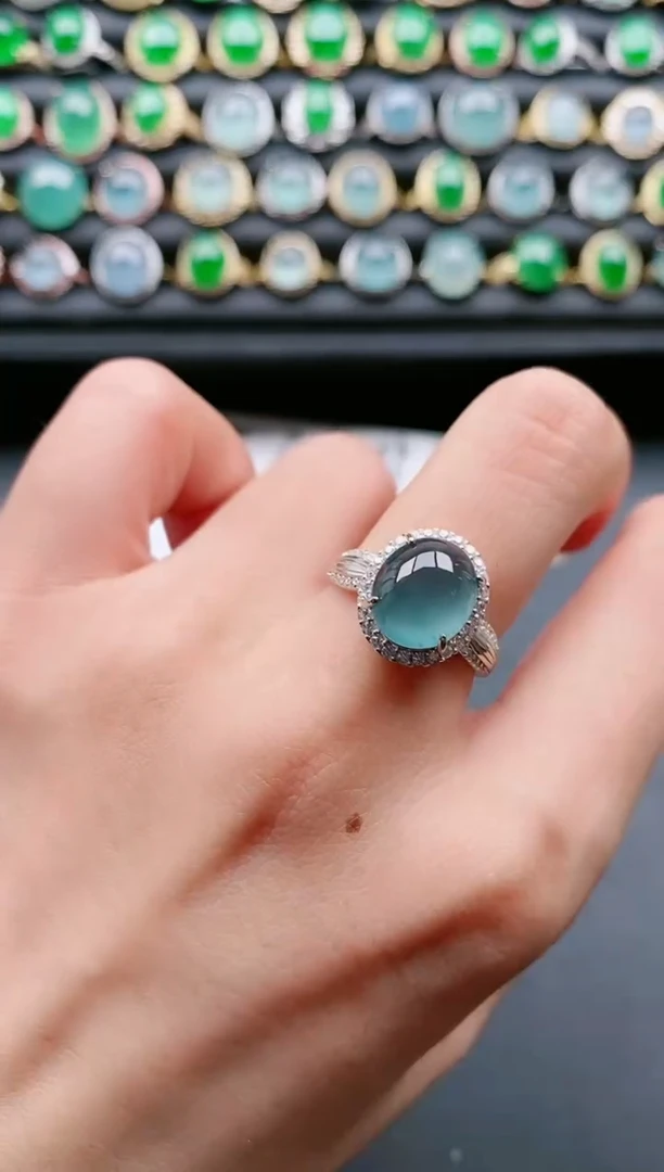 【闪购商品】翡翠戒指银S925镶嵌111111